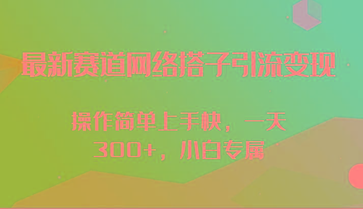 最新赛道网络搭子引流变现!!操作简单上手快，一天300+，小白专属-微众资源