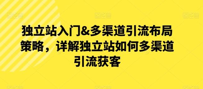 独立站入门&多渠道引流布局策略，详解独立站如何多渠道引流获客-微众资源