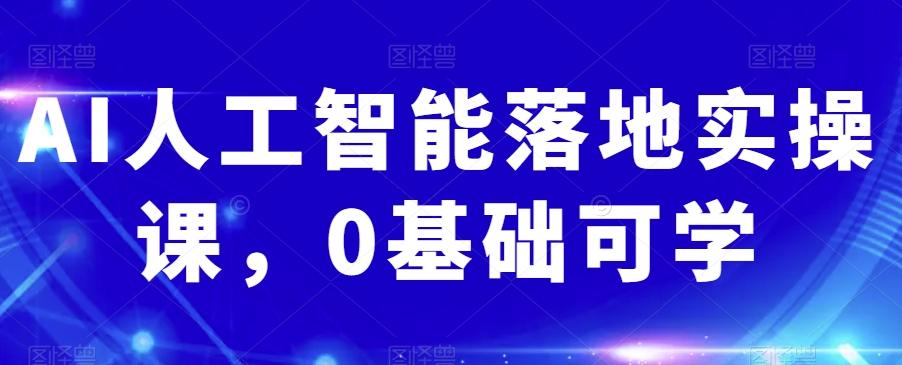 AI人工智能落地实操课，0基础可学-微众资源