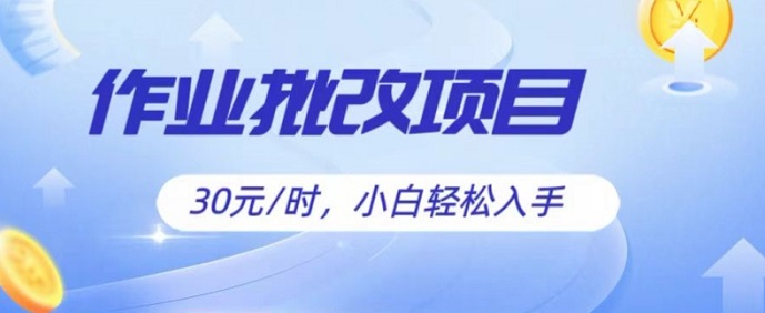 批改作业项目，30元时，简单容易上手，适合宝妈，大学生-微众资源