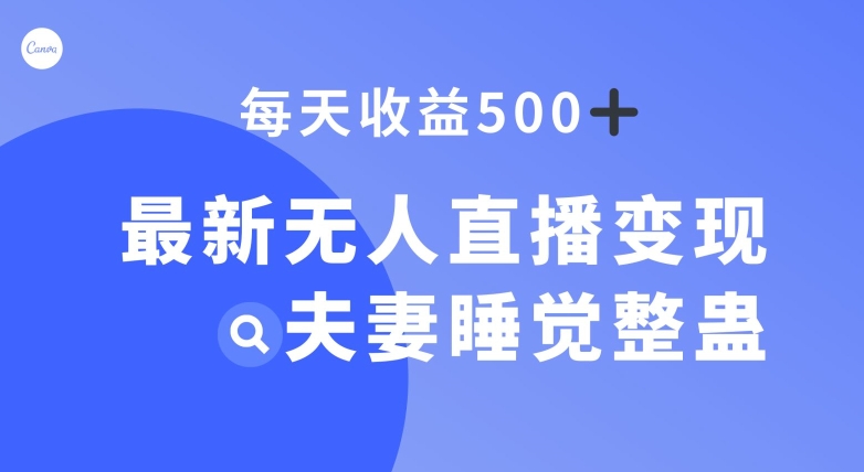 最新无人直播变现，夫妻睡觉整蛊，每天躺赚500+【揭秘】-微众资源