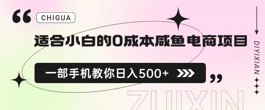 0成本闲鱼电商项目，一部手机日入500的保姆级教程！-微众资源