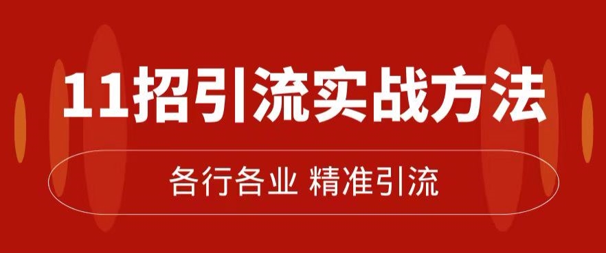 精准引流术：11招引流实战方法，让你私域流量加到爆（11节课完整)-微众资源