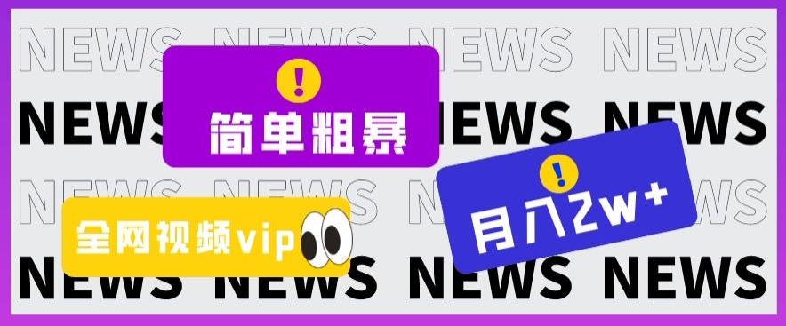 零成本高回报！揭秘全网视频VIP掘金项目，月入2万+-微众资源