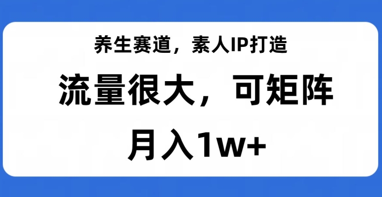 养生赛道暴利项目，素人IP打造，流量很大，可矩阵，月入1w+算少的！-微众资源