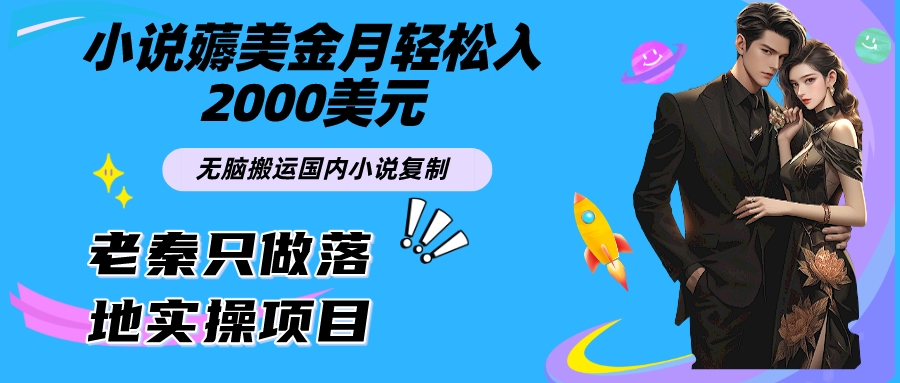 小说薅美金月轻松入2000美元项目、无脑搬运国内小说复制粘贴到国外、傻瓜式操作-微众资源