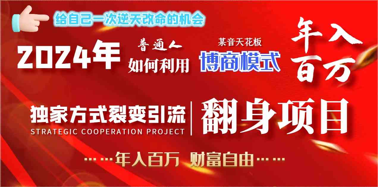 2024年普通人如何利用博商模式做翻身项目年入百万，财富自由-微众资源