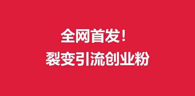 （全网首发）外面收费几千的裂变引流高质量创业粉-微众资源