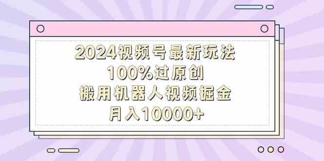 2024视频号最新玩法，100%过原创，搬用机器人视频掘金，月入10000+-微众资源