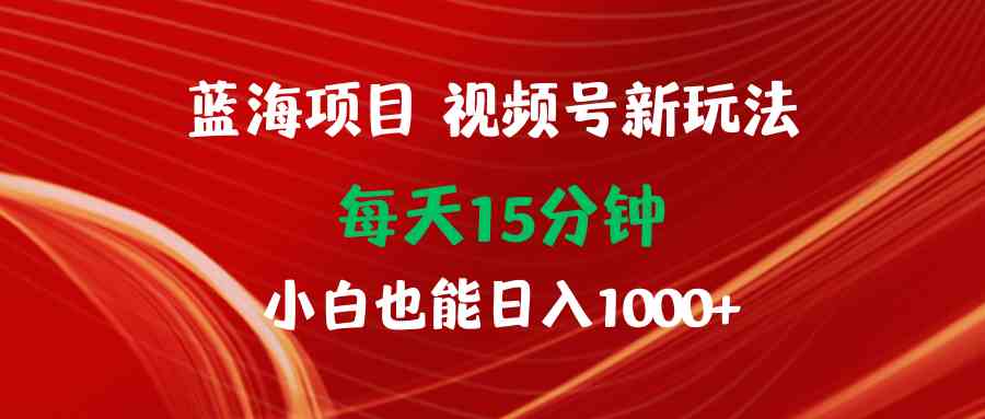 蓝海项目视频号新玩法，每天15分钟，小白也能日入1000+-微众资源