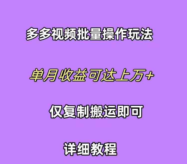 拼多多视频带货快速过爆款选品教程，每天轻轻松松赚取三位数佣金，小白必备-微众资源