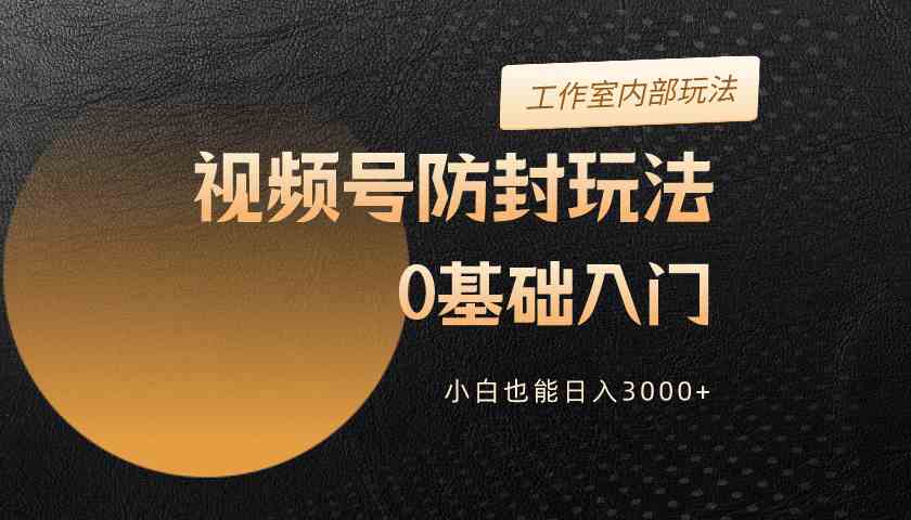 2024视频号升级防封玩法，零基础入门，小白也能日入3000+-微众资源