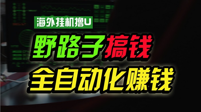 海外挂机撸U新平台，日赚15美元，全程无人值守，可批量放大，工作室内部项目-微众资源