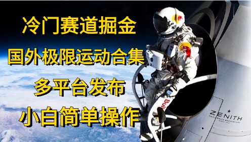 冷门赛道掘金，国外极限运动视频合集，多平台发布，小白简单操作-微众资源