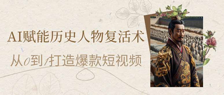 AI赋能历史人物复活术：从0到1打造爆款短视频-微众资源
