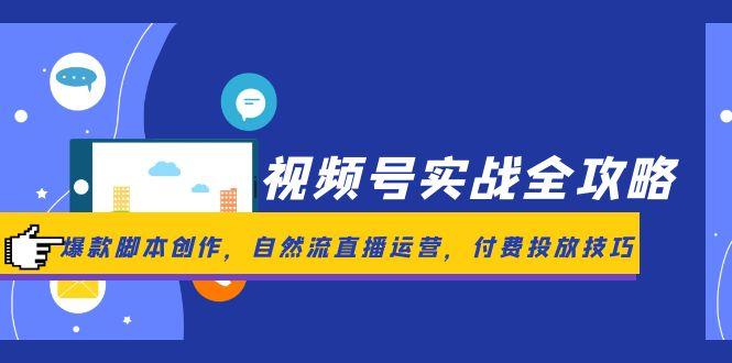 视频号实战全攻略，爆款脚本创作，自然流直播运营，付费投放技巧-微众资源