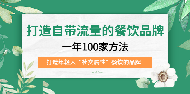 打造自带流量的餐饮品牌：一年100家方法 打造年轻人“社交属性”餐饮的品牌-微众资源