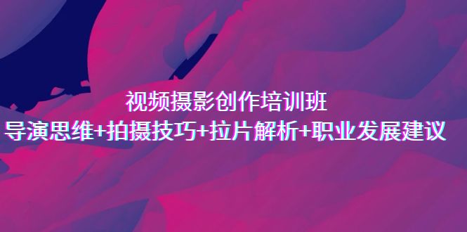 视频摄影创作培训班，导演思维+拍摄技巧+拉片解析+职业发展建议-微众资源