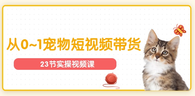宠物行业从0~1宠物短视频带货实操课（23节课）-微众资源