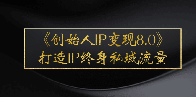 《创始人IP变现8.0》打造IP终身私域流量，干货满满！-微众资源