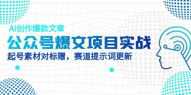 公众号爆文项目实战，AI创作爆款文章，起号素材对标赠（附赛道AI提示词）-微众资源
