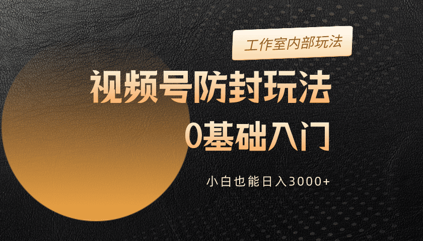 2024视频号升级防封玩法，零基础入门，小白也能日入3000+-微众资源