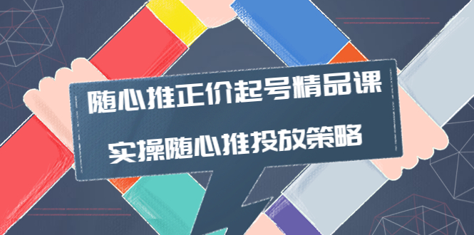 随心推正价起号精品课，实操随心推投放策略（5节课-价值298）-微众资源