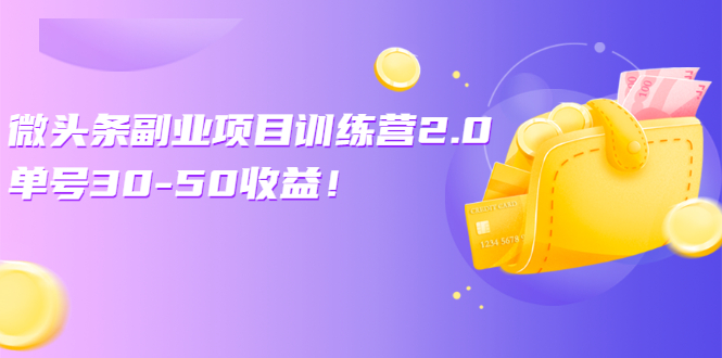 微头条副业项目训练营2.0：单号30-50收益！-微众资源