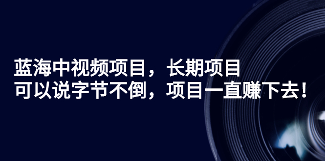 蓝海中视频项目，长期项目，可以说字节不倒，项目一直赚下去！-微众资源