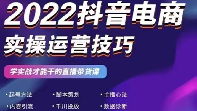 2022抖音电商实操运营技巧：学实战才能干的直播带货课-微众资源