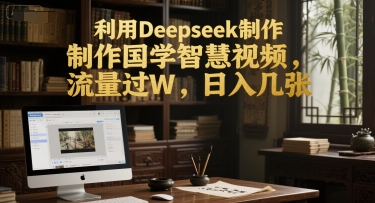 利用Deepseek制作国学智慧视频，流量过W，日入几张-微众资源