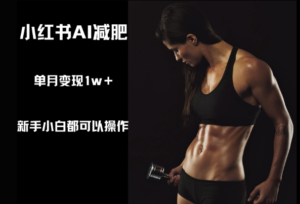 小红书AI减肥，新手小白都可以操作，单月变现1w+-微众资源