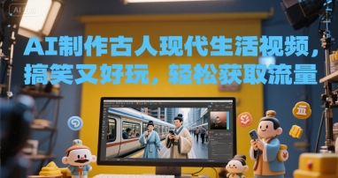 AI制作古人现代生活视频，搞笑又好玩，轻松获取流量-微众资源