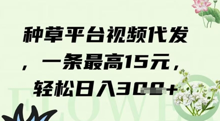 种草平台视频代发，一条最高15元，轻松日入3张-微众资源