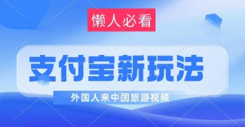 支付宝最新蓝海赛道，搬运外国人来中国旅游视频，制作非常简单，轻松日入几张-微众资源