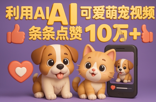 能骗过系统的AI萌宠视频制作全攻略：从0到 2W粉的爆款密码-微众资源