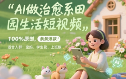 AI做治愈系田园生活短视频，100%原创，条条爆款，无脑矩阵， 适合小白-微众资源