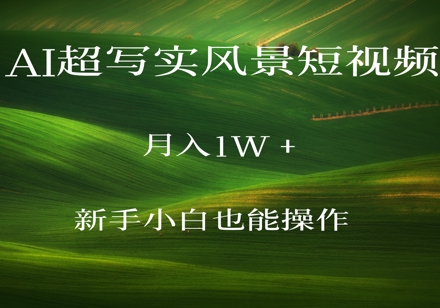 AI超写实风景短视频，月入1w，新手小白都能操作-微众资源