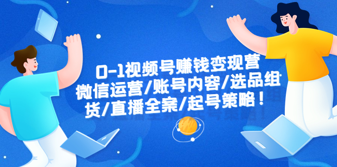 0-1视频号赚钱变现营：微信运营-账号内容-选品组货-直播全案-起号策略！-微众资源