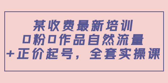 某收费最新培训：0粉0作品自然流量+正价起号，全套实操课！-微众资源