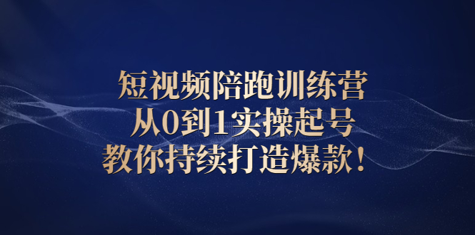 短视频陪跑训练营：从0到1实操起号，教你持续打造爆款！-微众资源