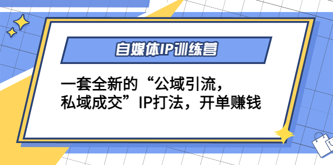 自媒体IP训练营一套全新的“公域引流，私域成交”IP打法 开单赚钱-微众资源