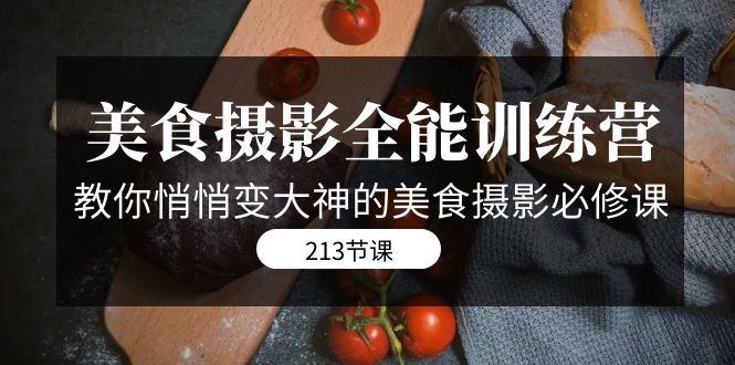 美食摄影-全能特训营，教你悄悄变大神的美食摄影必修课（8套课程-213节）-微众资源