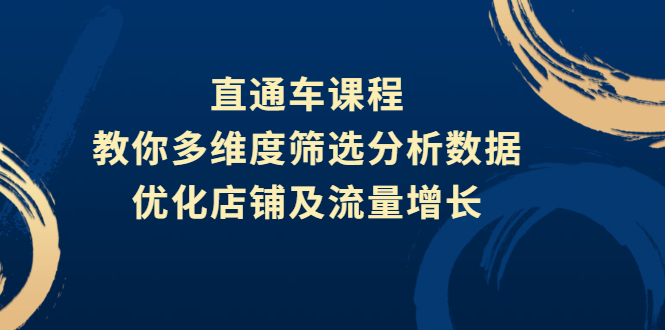 直通车课程，教你多维度筛选分析数据，优化店铺及流量增长-微众资源