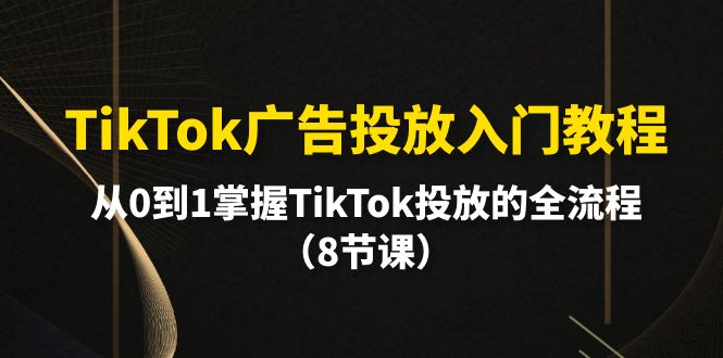 TikTok广告投放入门教程，从0到1掌握TikTok投放的全流程（8节课）-微众资源