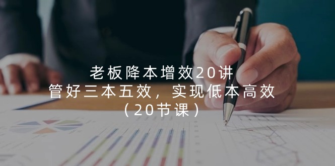 老板 降本增效20讲，管好 三本五效，实现低本高效（20节课）-微众资源
