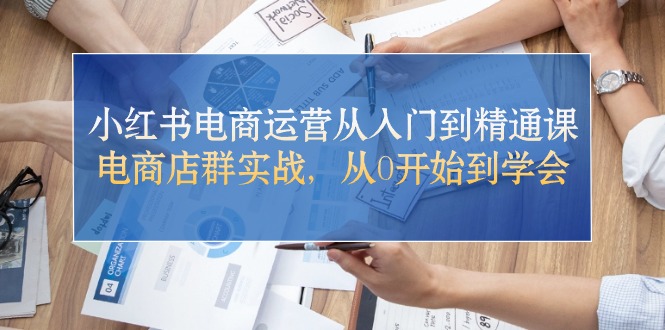小红书电商运营从入门到精通课，电商店群实战，从0开始到学会-微众资源