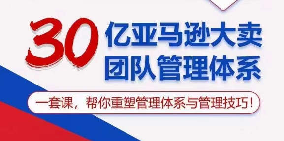 30亿 亚马逊 大卖团队管理体系，一套课，帮你重塑管理体系与管理技巧-微众资源
