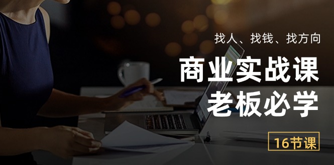 商业实战课【老板必学】：找人、找钱、找方向（16节课）-微众资源