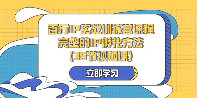 百万IP实战训练营课程，完整的IP孵化方法（35节视频课）-微众资源